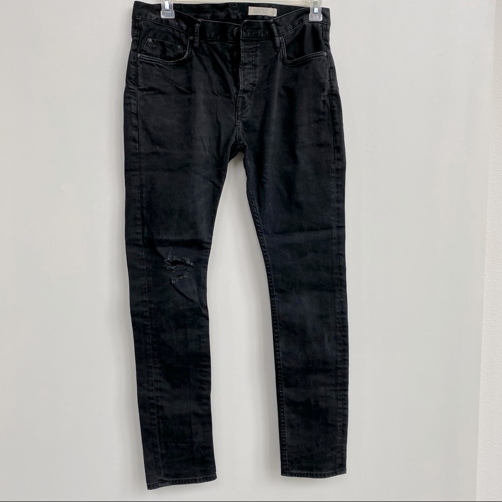 Distressed cigarette color Allsaints skinny jeans